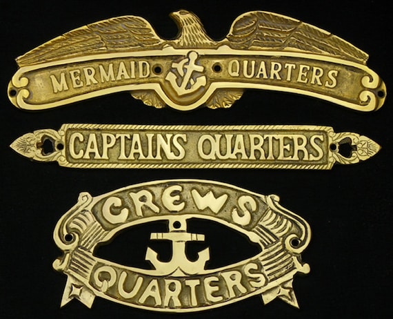 Solid Brass Door Wall Plaque Signs ~ Nautical Decor ~ Brass Screws Included Solid Brass Door Wall Plaque Signs ~ Nautical Decor ~ Brass Screws Included