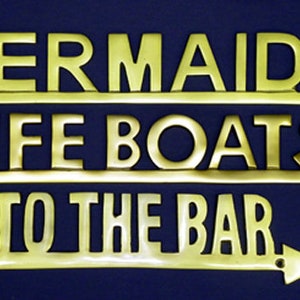 Polished Brass Finish Over Aluminum Wall/Door Plaque/Signs (MERMAIDS ONLY)~(Screws Included)~