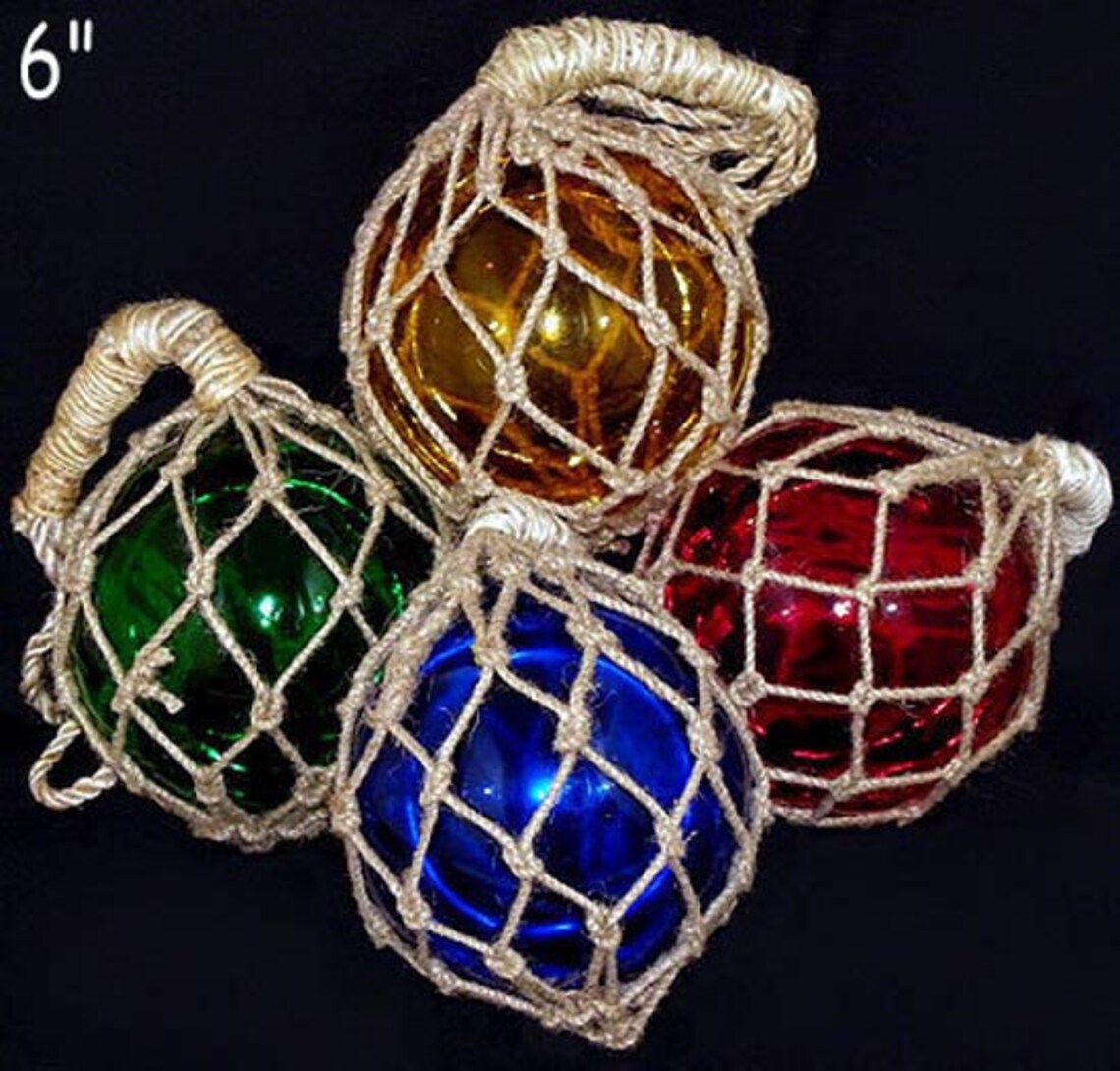 Nautical Fishing Net Buoy Glass Floats 6 Diameter Etsy