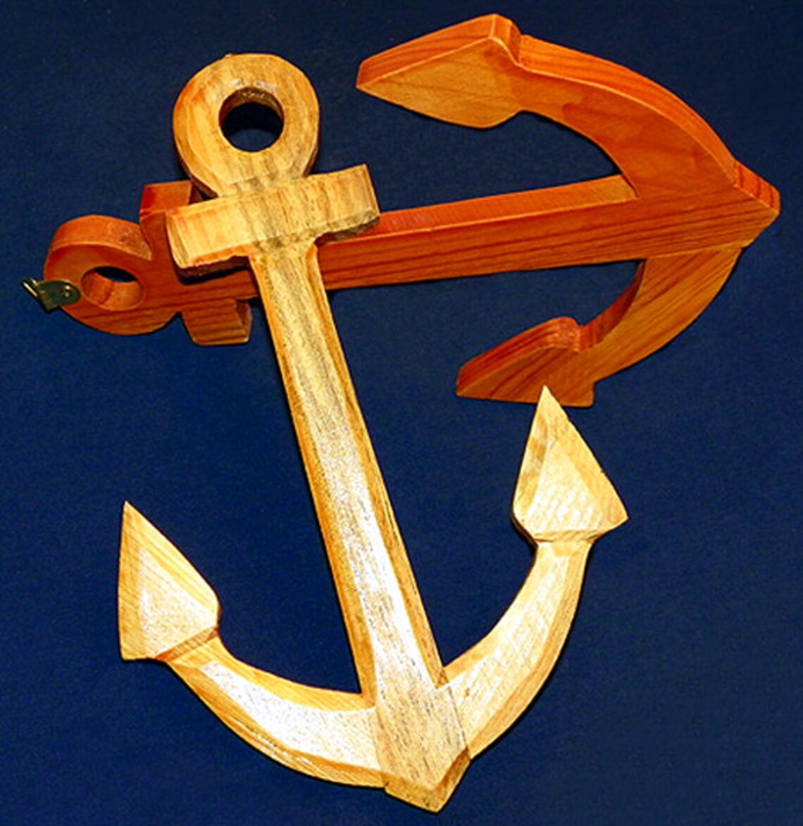 2 Wooden Anchors Hand Made With Hanger Nautical Decor Etsy