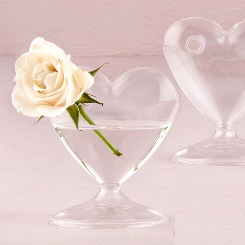 Personalized Wedding Favor Mini Glass Heart Vase Wedding Etsy