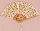 Antique Lace Hand Fan Wedding Favors - Bridal Shower Lace Hand Fan  - Lace Hand Fan - Personalized Wedding Fan Favors - Bridal Party Favors