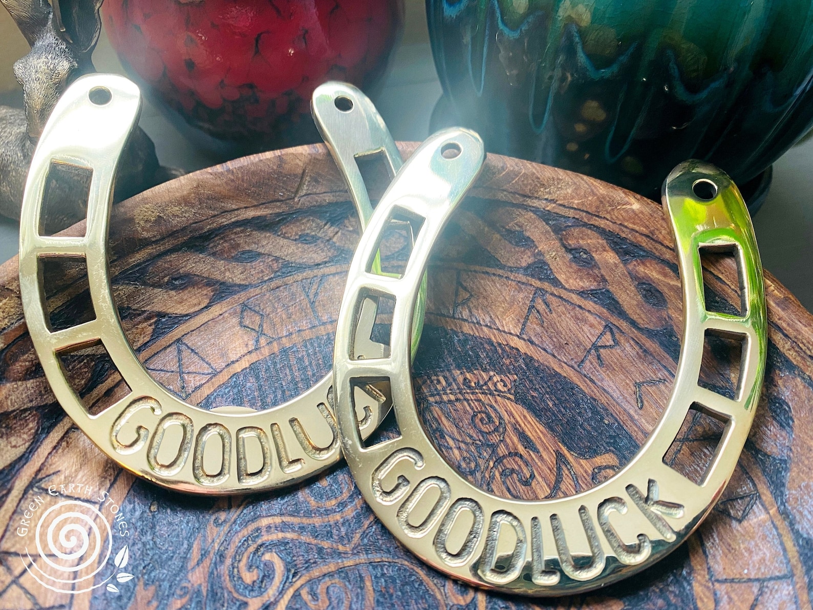 Brass Horse Shoe Charm Decor