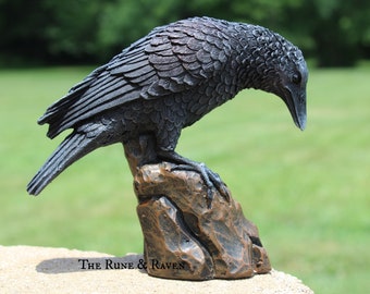 Raven Statue | 5 1/2" Tall | Pagan Statue | Norse | Celtic | Odin | Altar