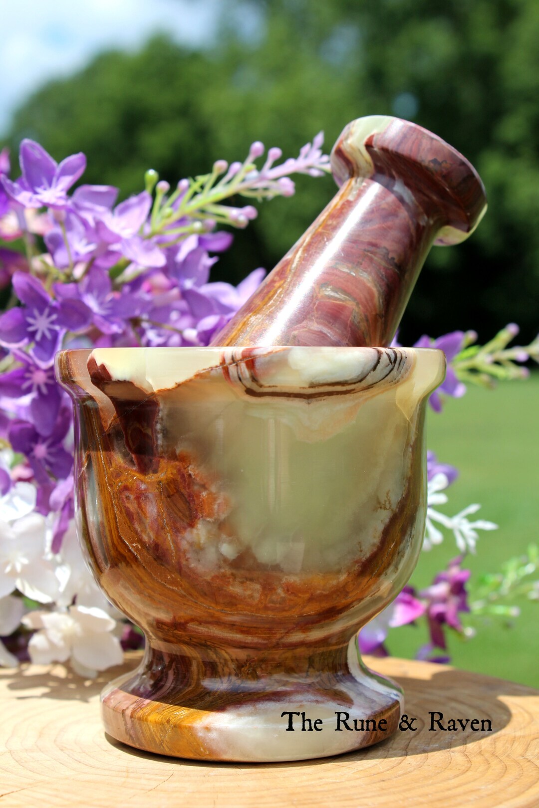 Banded Calcite Mortar & Pestle, Etsy