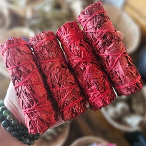 Dragons Blood Sage Smudge Bundle, Energy Cleansing, Clearing, Sacred Space, Herbs, Dried Sage,