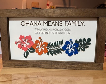 Ohana mean family plaque