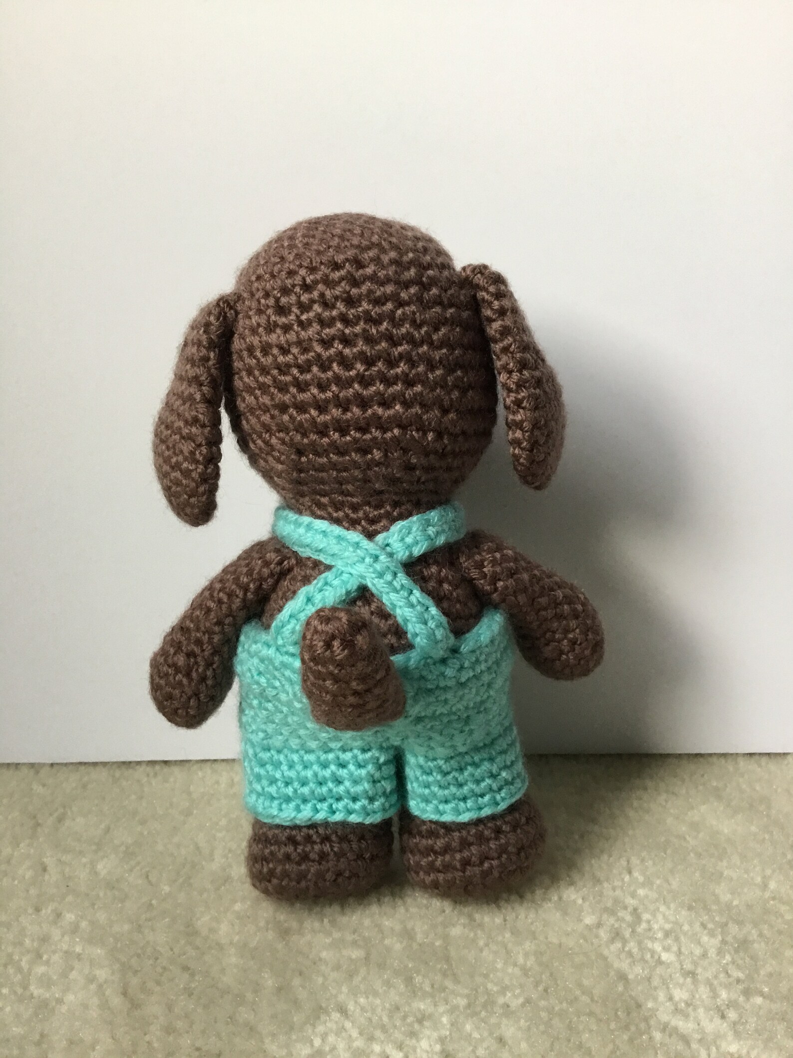 Crochet Amigurumi Puppy Dog in Overalls Stuffed Animal Plush Etsy