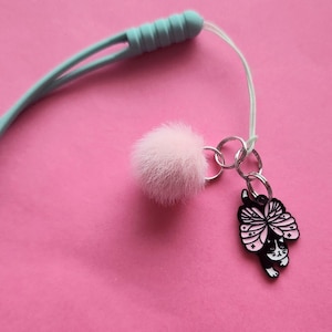 Telefoonbedel sprookjeskat | schattig telefoonaccessoire | kattenbedels | elfenkatten | meisjesachtige snuisterijen | schattige sleutelhanger