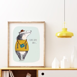 Animal Name Print, Fine Art Print, Kid&#39;s Room Art, Playroom Art, Nursery Art, Children&#39;s Room Art, Personalised Print, Gender Neutral Art