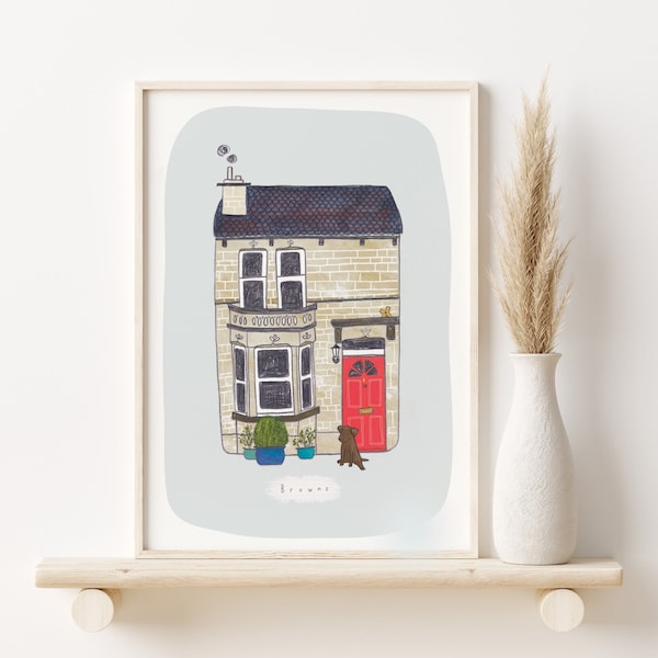 Custom House Portrait, Bespoke House Illustration, New Home Gift, Wedding