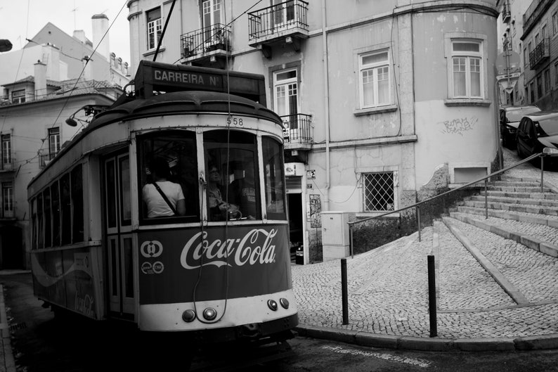 lisbon Portugal, Coca cola print, Coke advertisement, Lisbon Tram, Coke wall art, Coke photography, Portugal Art, Lisbon Photography, travel image 2