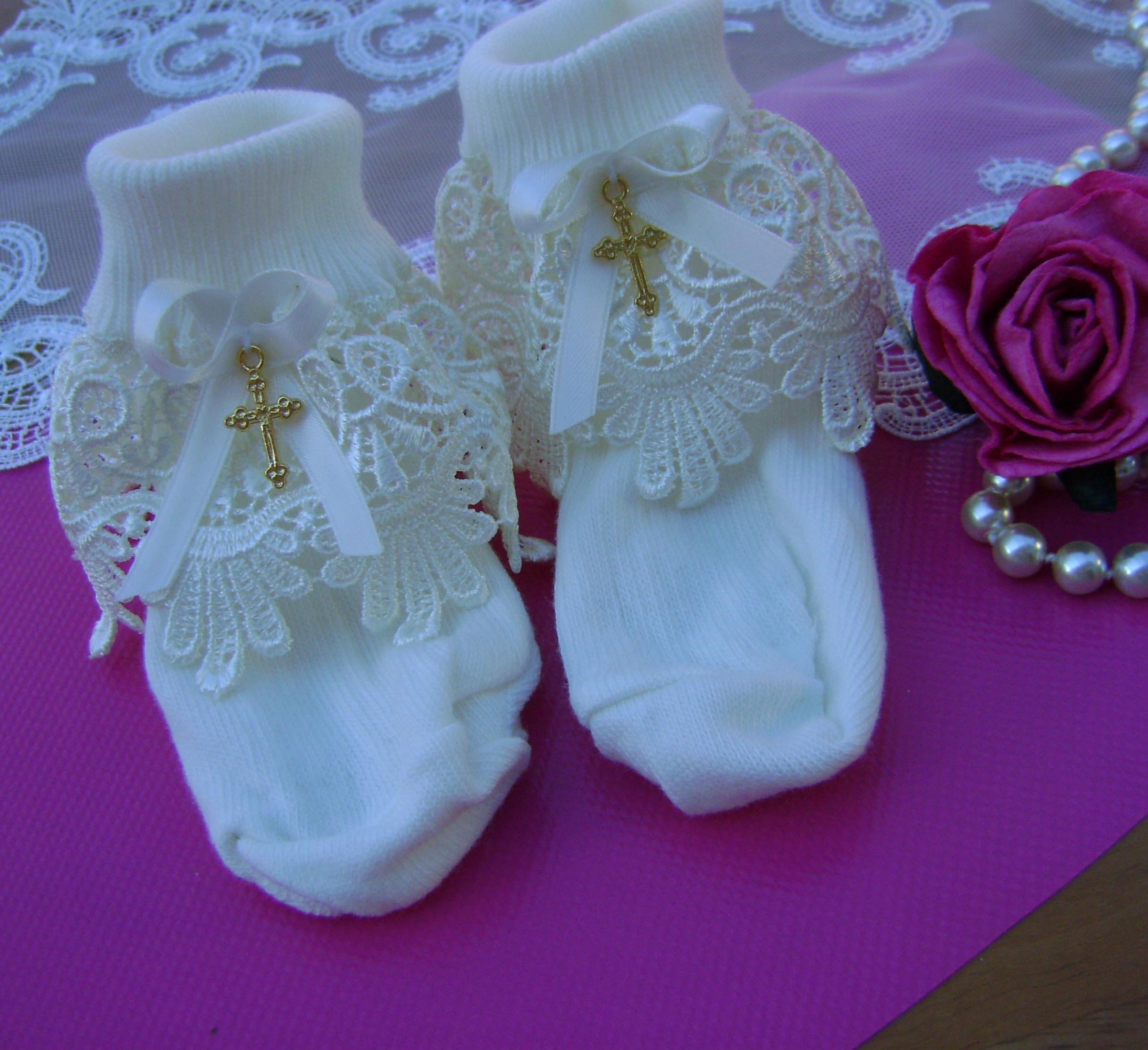 Christening socks cheap and shoes