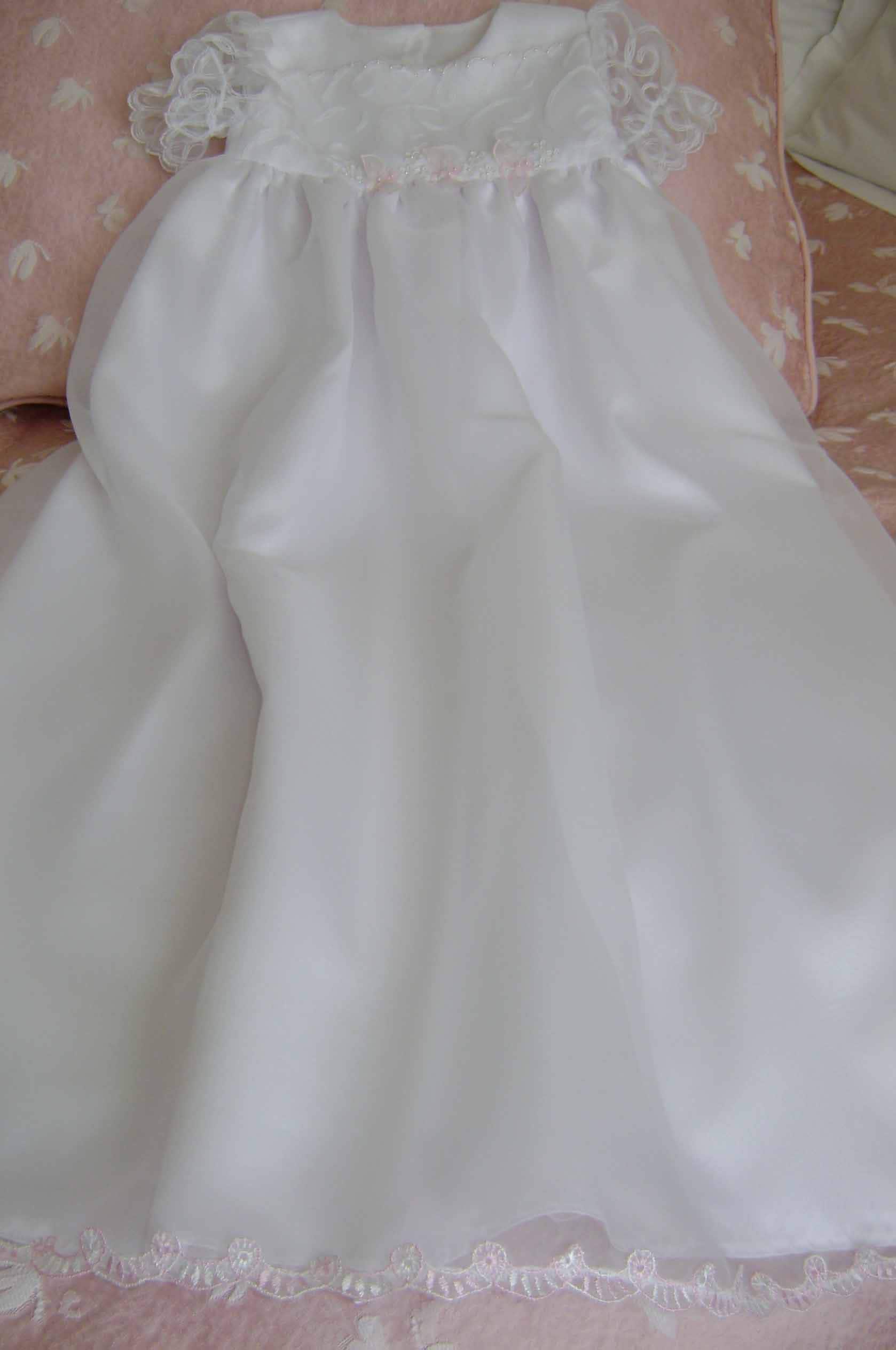 White Organza lace christening Dress main image 0