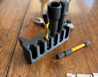 DeWalt Impact Driver Bit Holder - 3D Printed, Secure 6-Bit Organizer (DCF885)