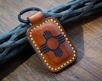 New Mexico Zia, Leather Key Fob
