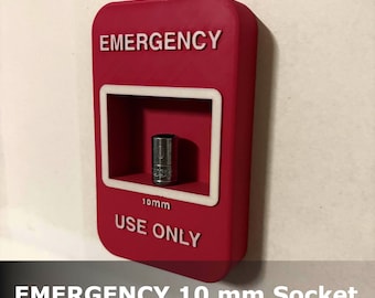 Emergency 10mm Socket Holder – Funny Mechanic Gift, 3D Printed Red Box