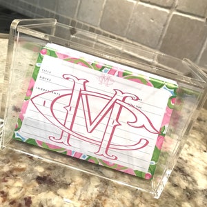 Personalized Monogrammed Recipe Box and/or Cards image 2