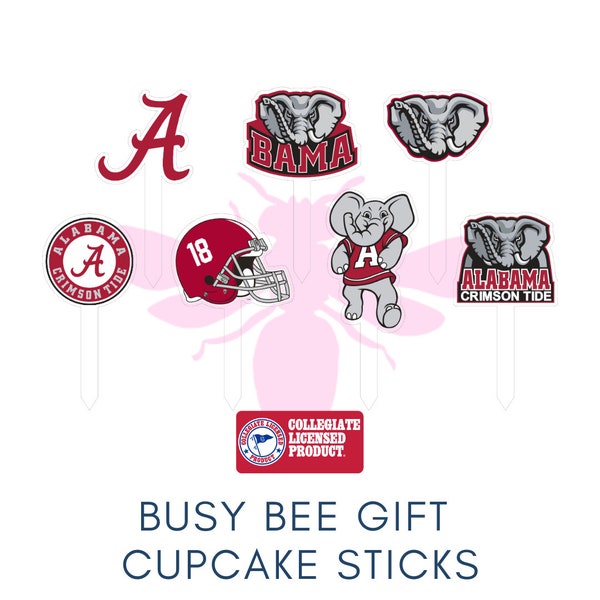 University of Alabama Cupcake Topper Sticks