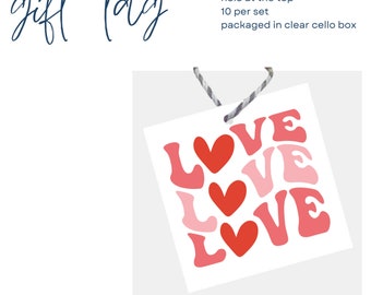 LOVE Valentine's Day Tags 2.75 inch square
