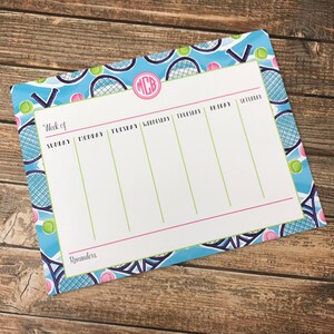 Monogrammed/personalized Weekly Desk Calendar 2 Sizes - Etsy
