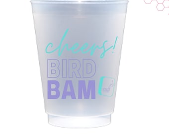 Cheers! Bird Bam frost flex Cups. Set of 8 Mahjong