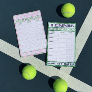 Tennis Match Score Card -   2 singles and 3 doubles