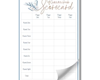 Rummikub Scorecard  5x7 Notepad | 25 Sheets