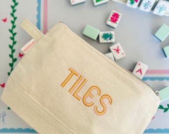 Mahjong Canvas Tiles Bag