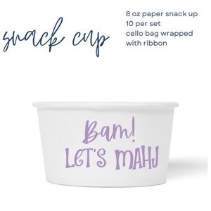 Bam Let&#39;s Mahj | Mahjong| 8 oz Paper Snack Cup | set of 10
