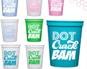 Dot Crack Bam Mahjong Stadium Cups - set of 8