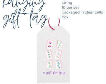 Mahjong Gift Tags with String, 2.25x3 Inches, Set Of 10, bam let's mahjong