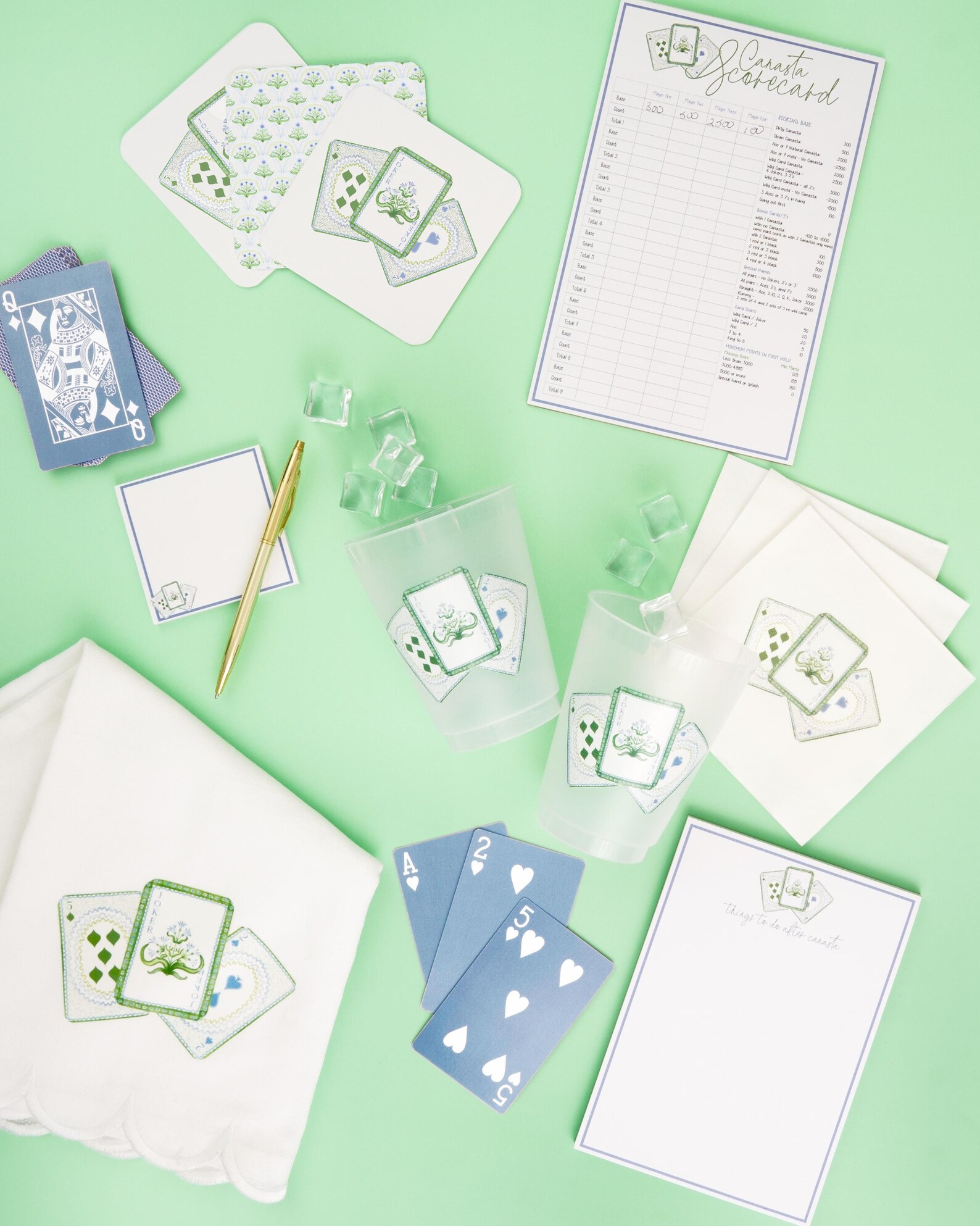 Canasta Scorecard Notepad - 5x7 Scorecard Pad With 25 Tear-off Score ...