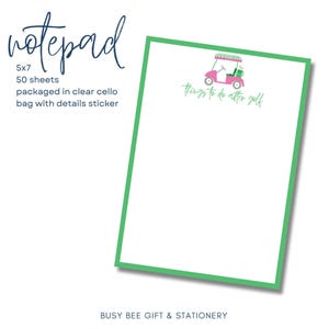 Golf Things to do after Golf Notepad 5×7 inches SP24