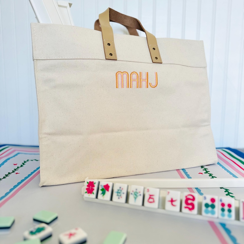 MNIGIU Mahjong Tote Bag - Smart People Game Canvas Bag With Funny Saying