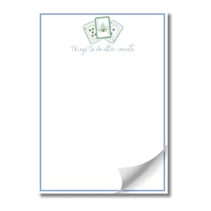 Canasta Notepad - 5x7 Tear Off Sheets | Portable Writing Pad with Chipboard Backing