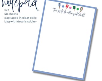 Things to do After Pickleball Notepad 5x7 inches