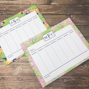 Monogrammed/personalized Weekly Desk Calendar 2 Sizes - Etsy