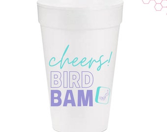 Cheers! Bird Bam Foam Cups - 16 oz set of 10 Mahjong