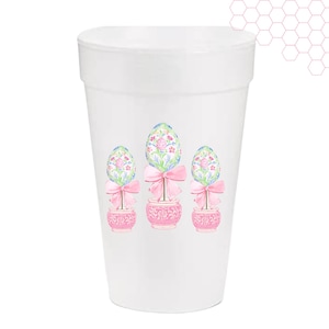 Floral Egg Topiary Styrofoam Cup | Set of 10 | 16 oz