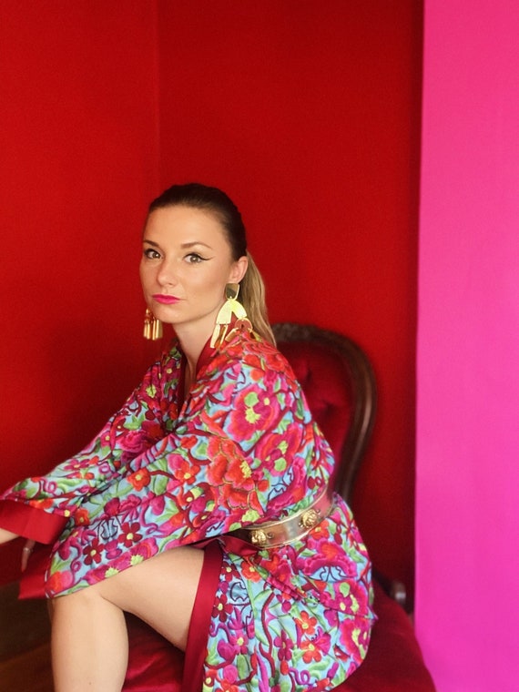 Crepe De Chine Lounge Robe. Handmade, Comfy, Soft, Unisex Crepe De Chine Lounge Robe. Handmade, Comfy, Soft, Unisex