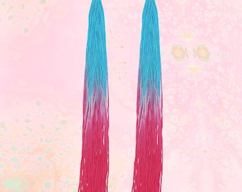 Pink Dip Dye Tassel Earrings