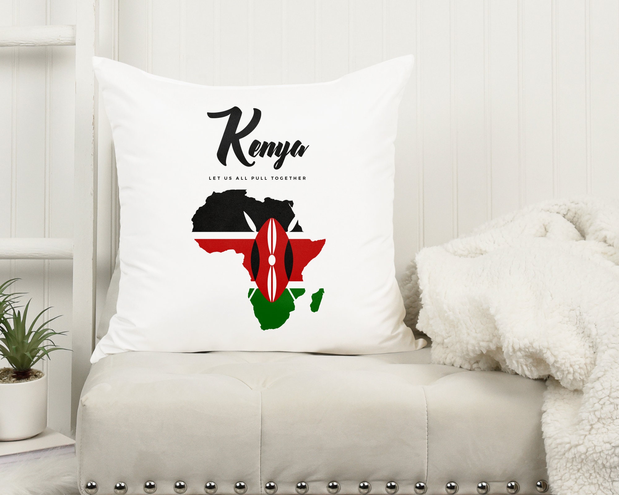 Kenya Pillow African Pillow Polyester Pillow with Kenya Etsy
