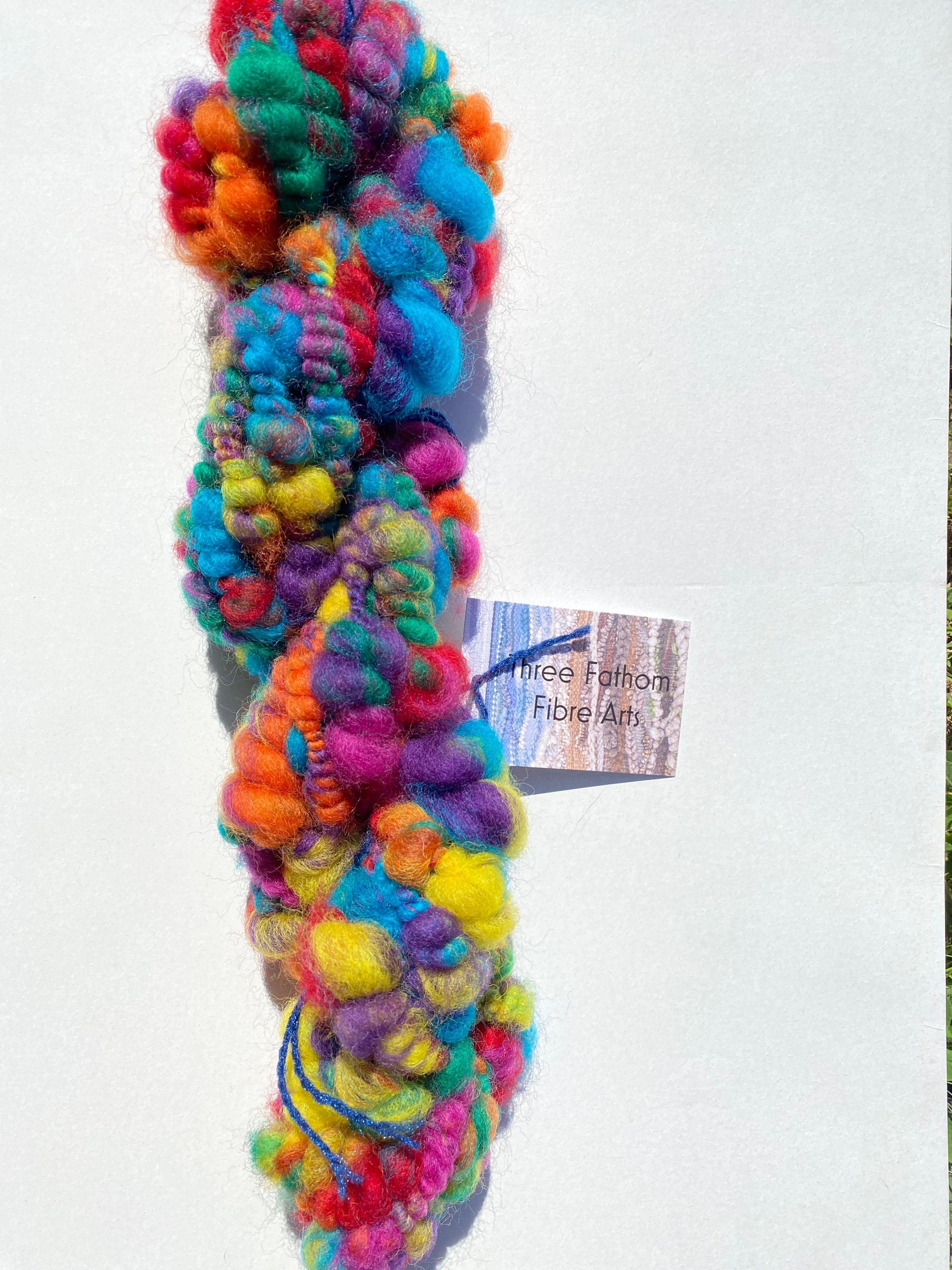 Colourful art yarn Hand spun art yarn/ Multicoloured art yarn/ Coiled yarn Christmas Art yarns SET OF 3 Christmas Art Yarn Pack