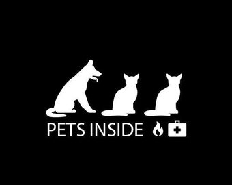 Emergency Pets Inside Decal to Alert Firefighters and EMS