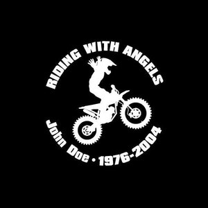 Motorcycle Motocross In Memory Of Decal with Customizable Name and Dates