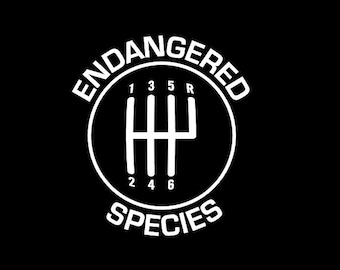 Manual Stick Shift - Endangered Species Decal