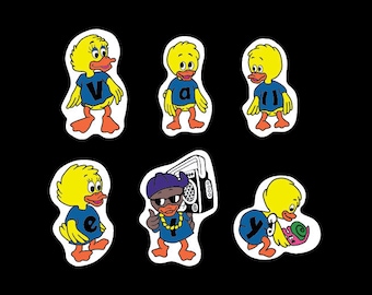 Vintage Reproduction 1990s World Industries Mike Vallely Ducks Skateboard Sticker complete set