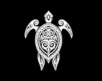 Tribal Turtle Marine Decal