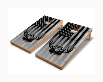 Deer American Flag Cornhole Board Wraps